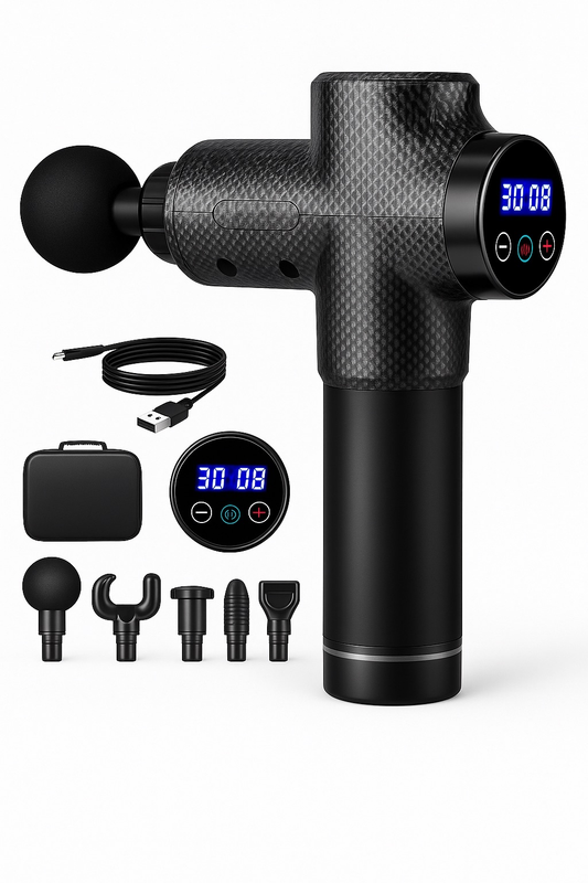 PowerMassage™ — Deep Tissue Massage Gun (99 Speed, 6 Heads)